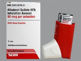 albuterol 90 mcg/actuation inhaler dosage